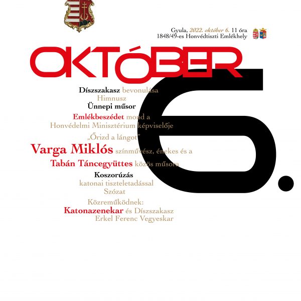 Megemlékezés október 6-án Gyulán, az aradi vértanúk emléknapján